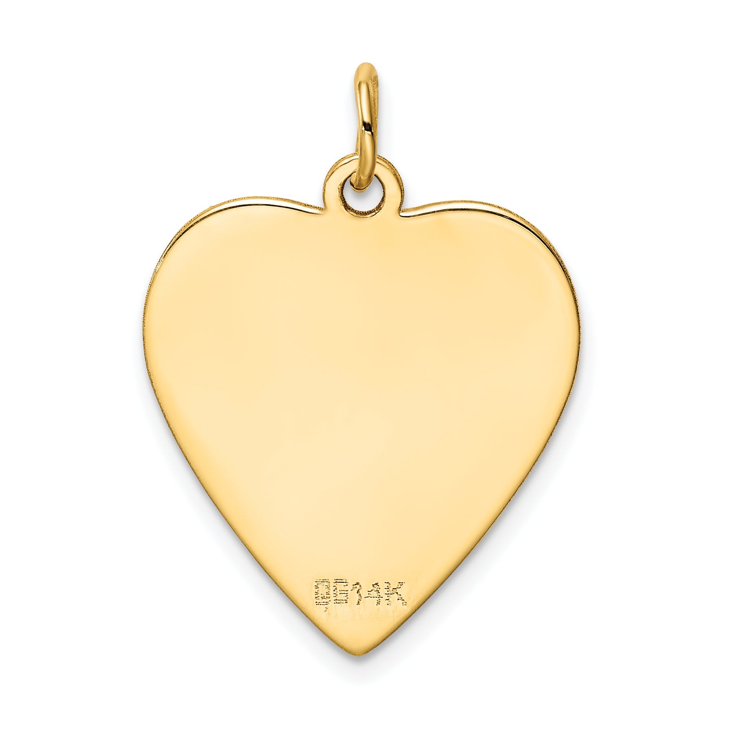 14k Yellow Gold 14k Patterned .018 Gauge Engravable Heart Disc Charm