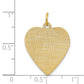 14k Yellow Gold 14k Patterned .018 Gauge Engravable Heart Disc Charm