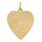 14k Yellow Gold 14k Patterned .018 Gauge Engravable Heart Disc Charm