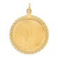 14k Yellow Gold 14k Plain .013 Gauge Circular Engravable Disc with Rope Charm