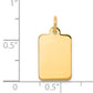 14k Yellow Gold 14k Plain .027 Gauge Rectangular Engravable Disc Charm