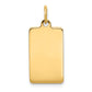 14k Yellow Gold 14k Plain .035 Gauge Rectangular Engravable Disc Charm