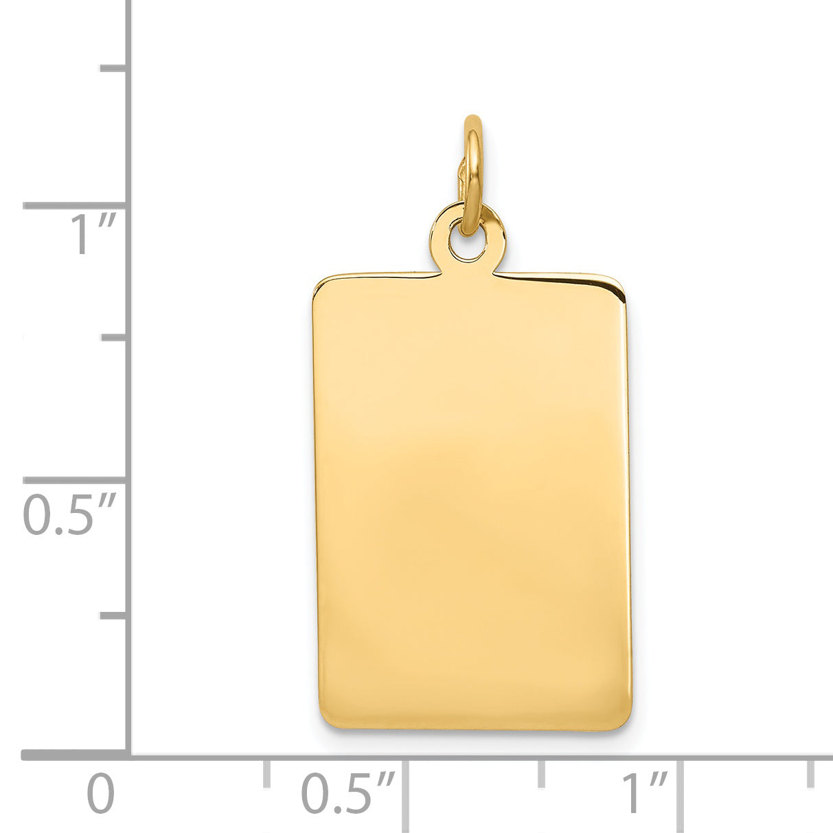 14k Yellow Gold 14k Plain .027 Gauge Rectangular Engravable Disc Charm