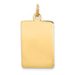 14k Yellow Gold 14k Plain .011 Gauge Rectangular Engravable Disc Charm