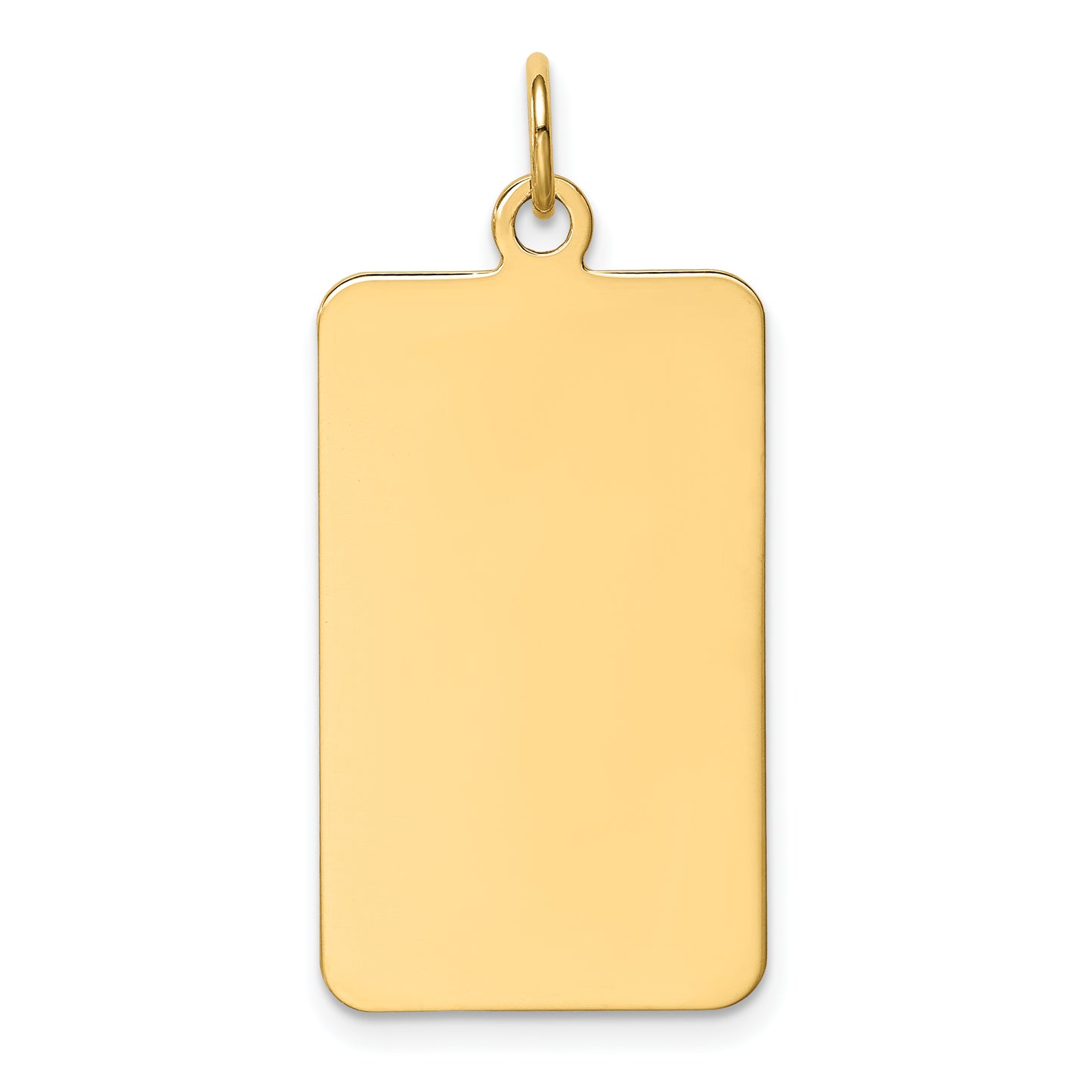 14k Yellow Gold 14k Plain .011 Gauge Rectangular Engravable Disc Charm