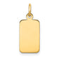 14k Yellow Gold 14k Plain .018 Gauge Engravable Rectangular Disc Charm