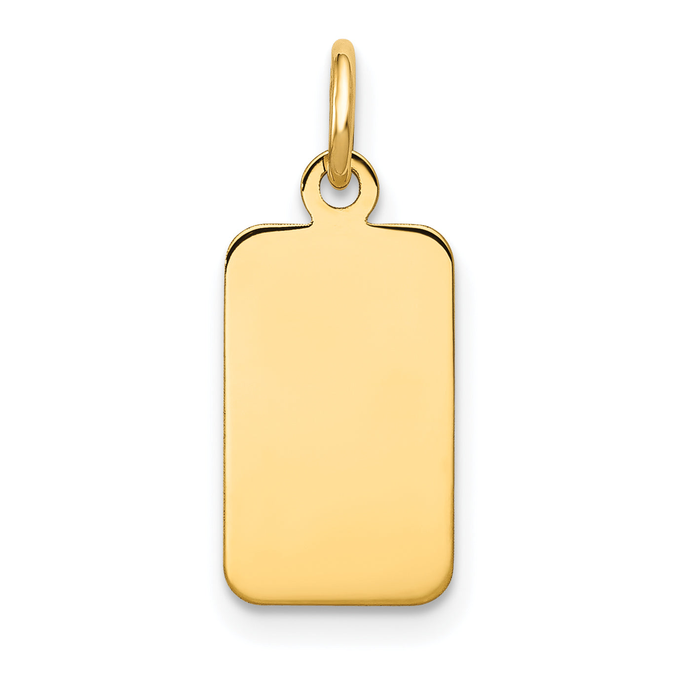 14k Yellow Gold 14k Plain .018 Gauge Engravable Rectangular Disc Charm