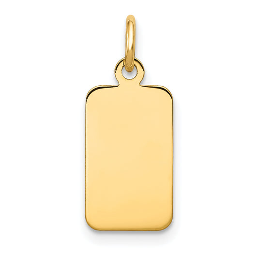 14k Yellow Gold 14k Plain .018 Gauge Engravable Rectangular Disc Charm