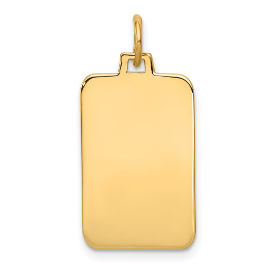 14k Yellow Gold 14k Plain .009 Gauge Engravable Rectangular Disc Charm