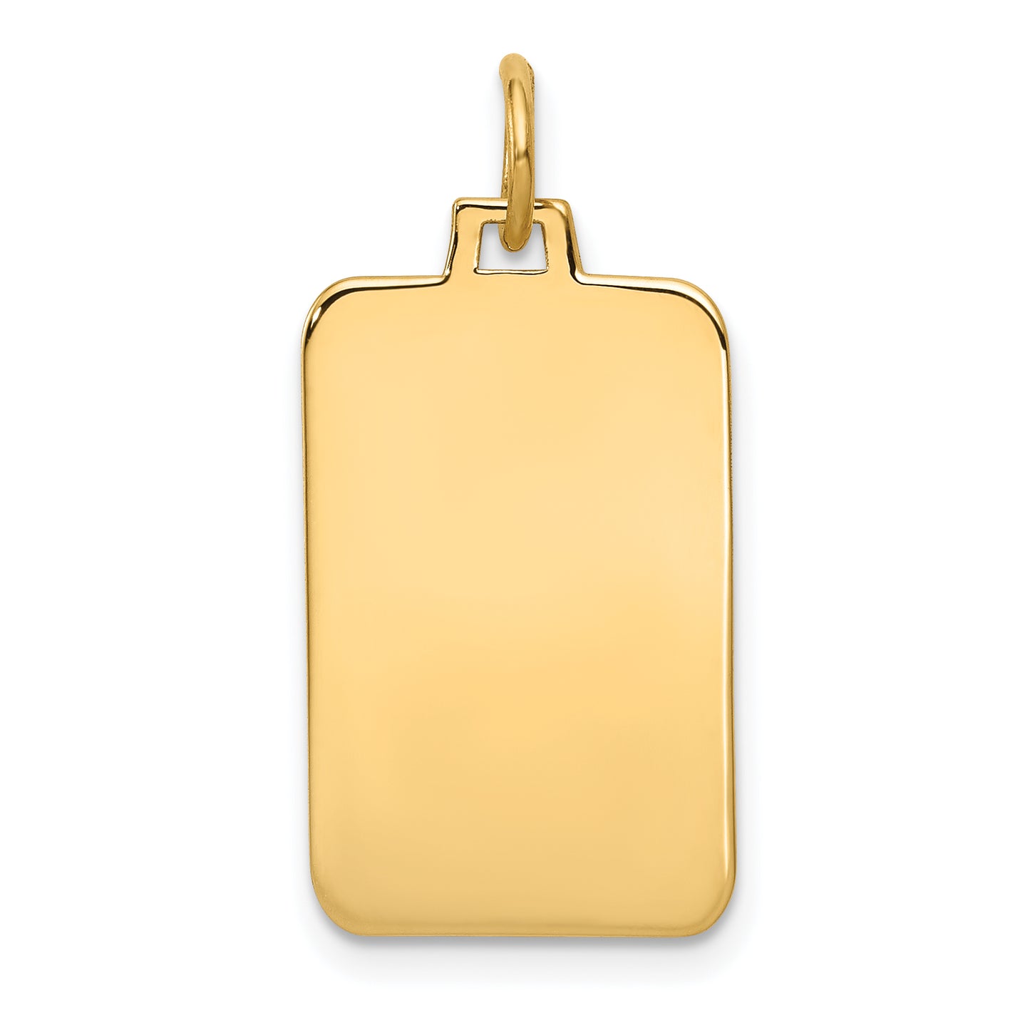 14k Yellow Gold 14k Plain .035 Gauge Engravable Rectangular Disc Charm