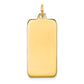 14k Yellow Gold 14k Plain .011 Gauge Engravable Rectangular Disc Charm