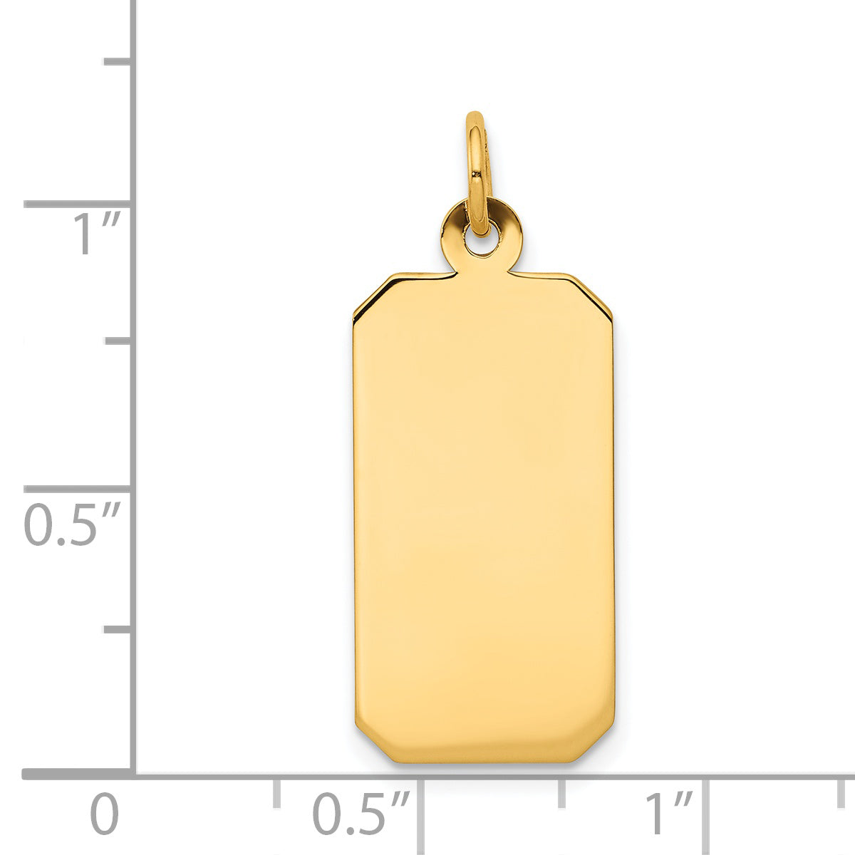 14k Yellow Gold 14k Plain .018 Gauge Engravable Rectangular Disc Charm