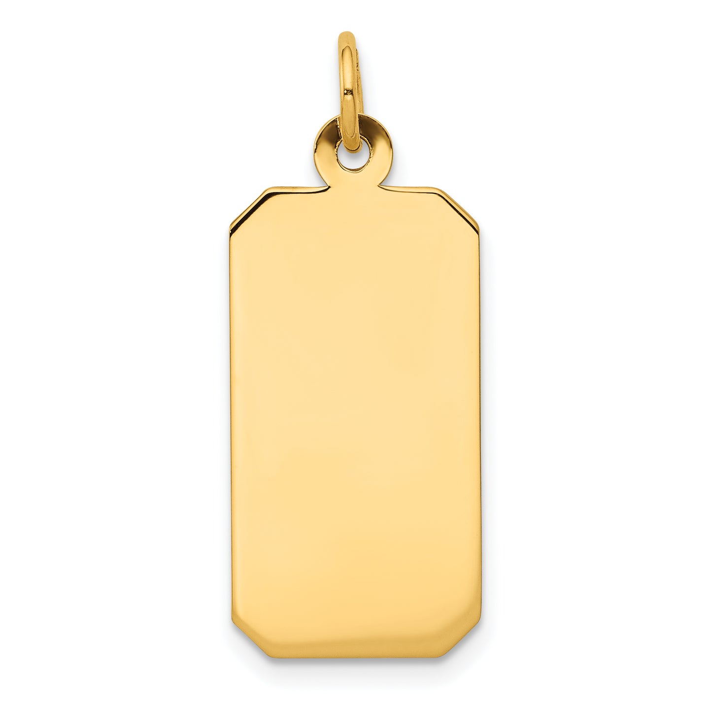 14k Yellow Gold 14k Plain .009 Gauge Engravable Rectangular Disc Charm