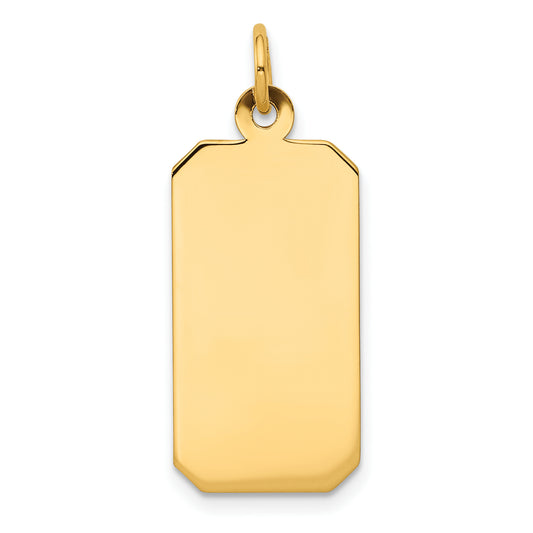 14k Yellow Gold 14k Plain .009 Gauge Engravable Rectangular Disc Charm