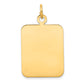 14k Yellow Gold 14k Plain Rectangular .018 Gauge Engravable Disc Charm