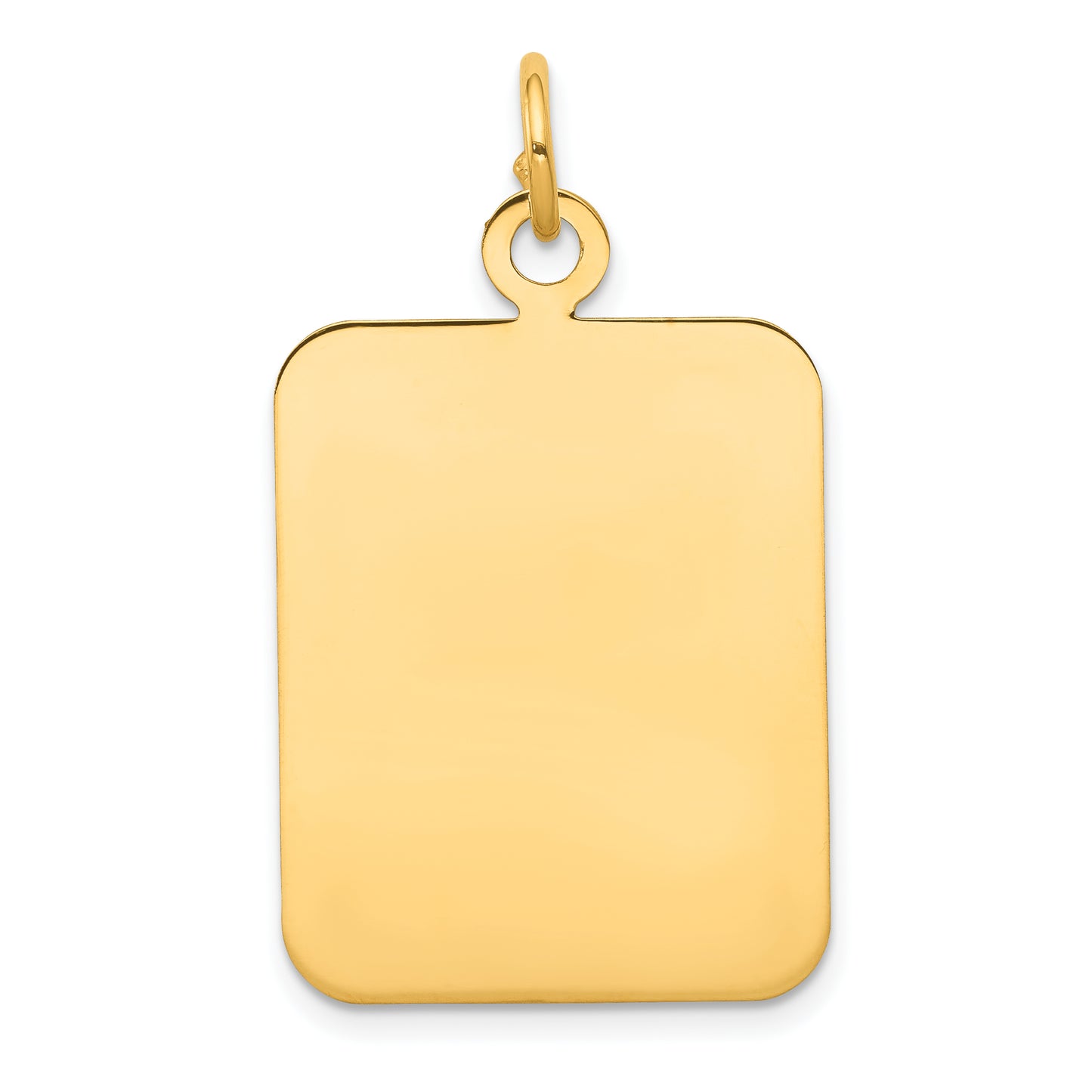 14k Yellow Gold 14k Plain Rectangular .018 Gauge Engravable Disc Charm