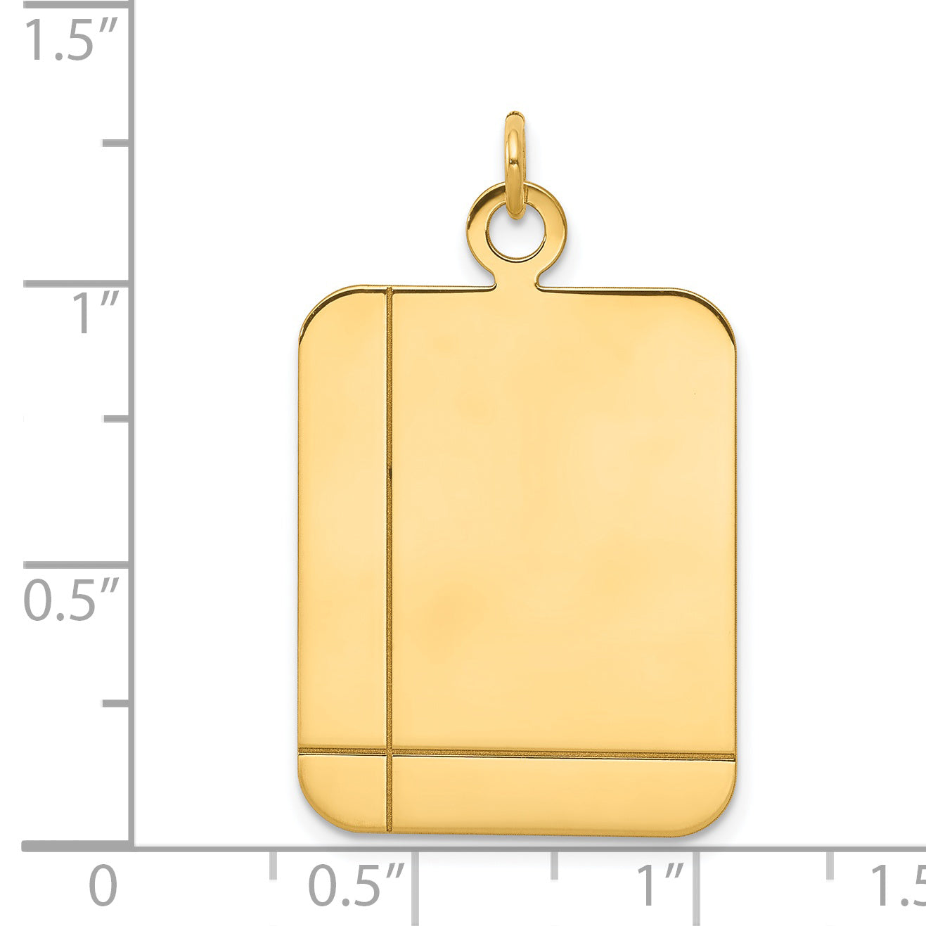 14k Yellow Gold 14k Plain Rectangular .035 Gauge Engravable Disc Charm