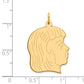 14k Yellow Gold 14k .011 Depth Engravable Girl Head Charm