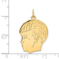 14k Yellow Gold 14k .011 Depth Engravable Boy Head Charm