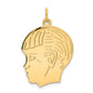 14k Yellow Gold 14k .011 Depth Engravable Boy Head Charm