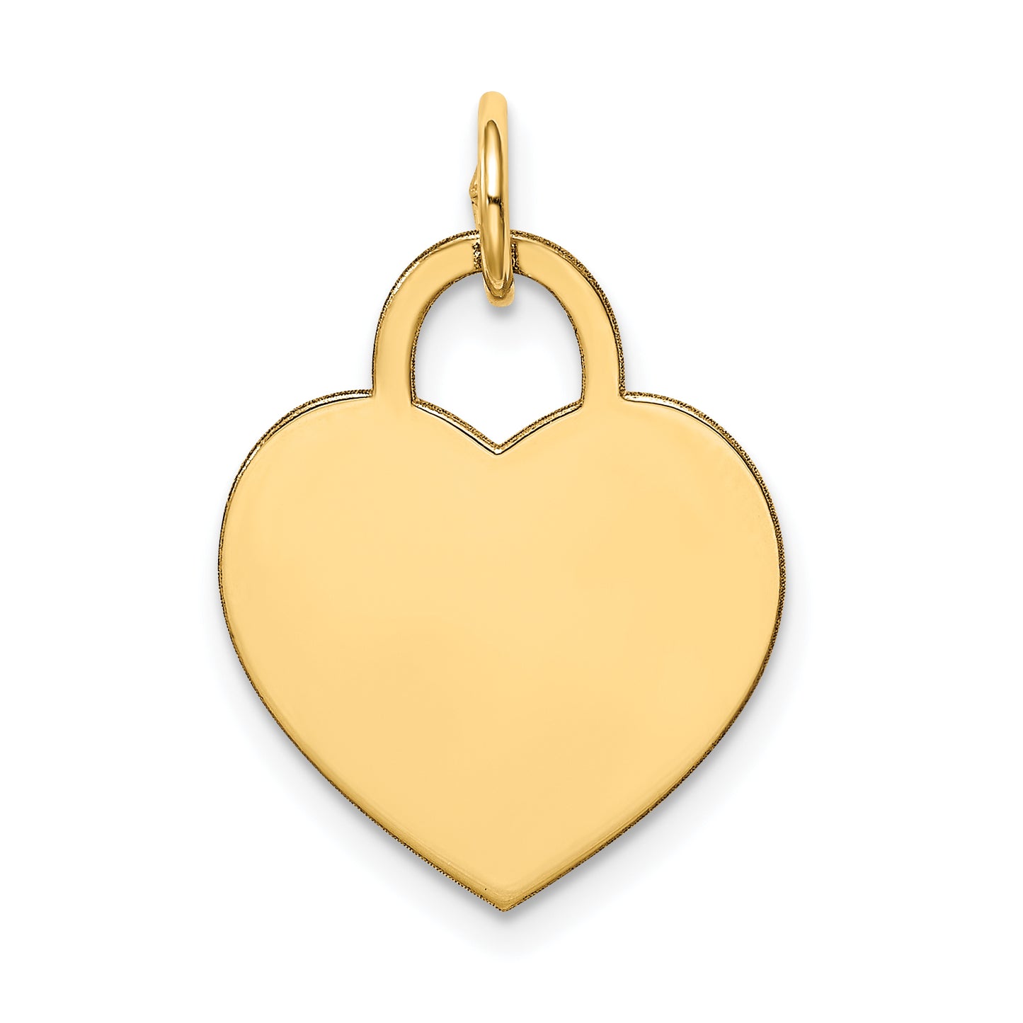 14k Yellow Gold 14k Medium Engravable Heart Charm