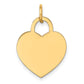 14k Yellow Gold 14k Medium Engravable Heart Charm