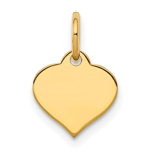 14k Yellow Gold 14K Heart Disc Charm