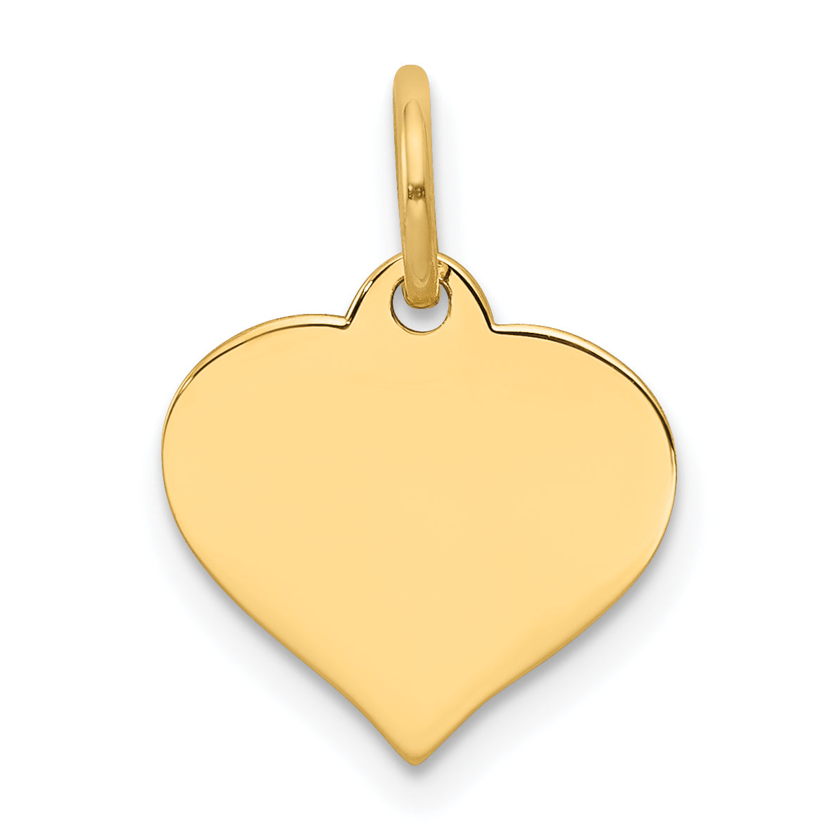 14k Yellow Gold 14K Heart Disc Charm