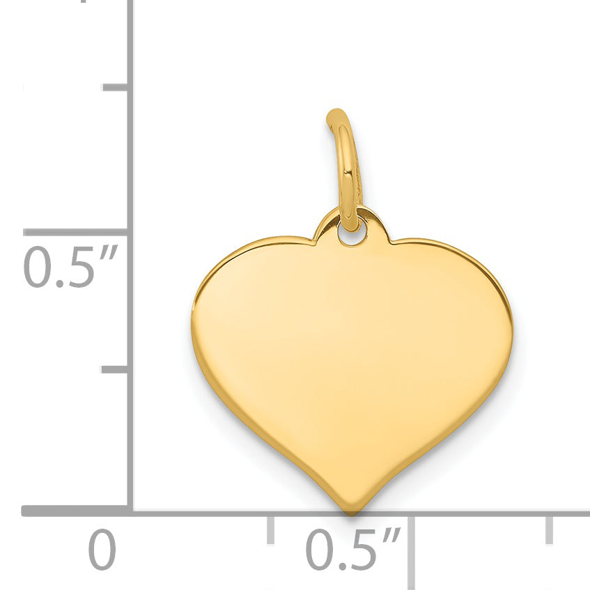 14k Yellow Gold 14K Heart Disc Charm