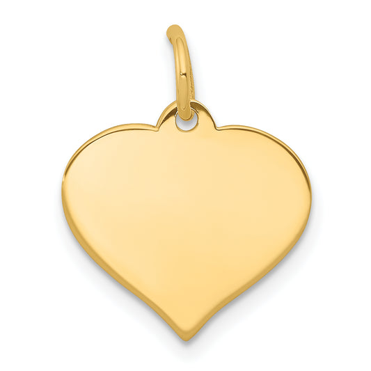 14k Yellow Gold 14K Heart Disc Charm