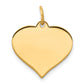 14k Yellow Gold 14K Heart Disc Charm