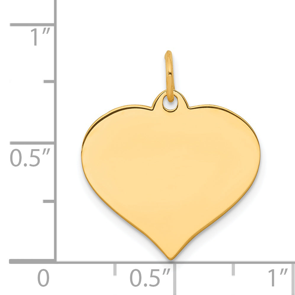 14k Yellow Gold 14K Heart Disc Charm