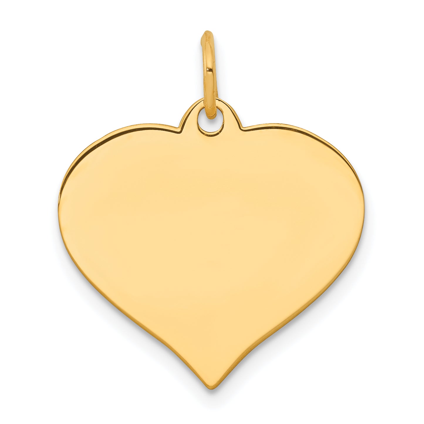 14k Yellow Gold 14K Heart Disc Charm