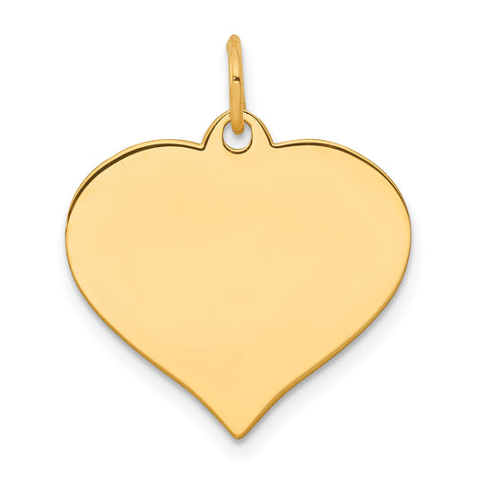 14k Yellow Gold 14K Heart Disc Charm