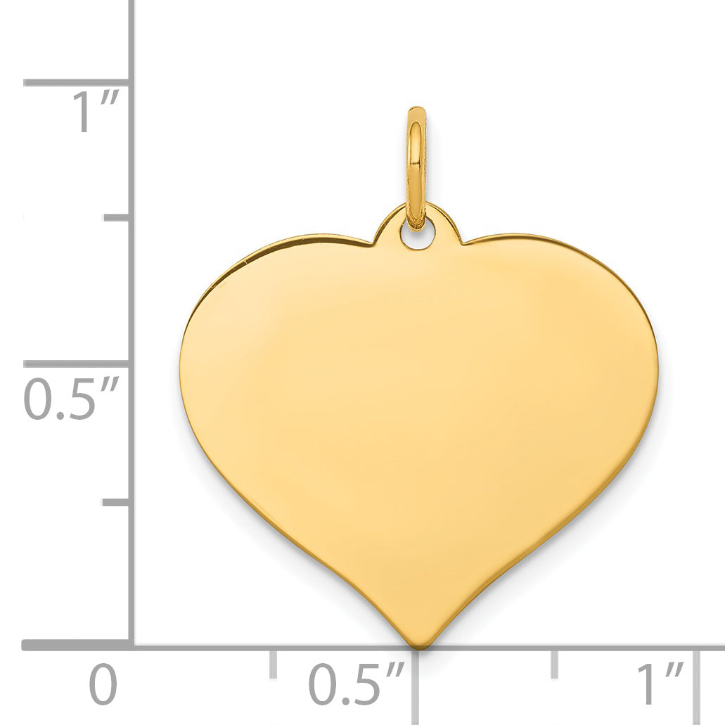 14k Yellow Gold 14K Heart Disc Charm