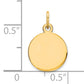 14k Yellow Gold 14K Round Disc Charm