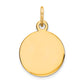 14k Yellow Gold 14K Round Disc Charm