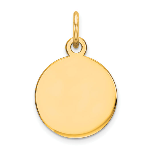 14k Yellow Gold 14K Round Disc Charm