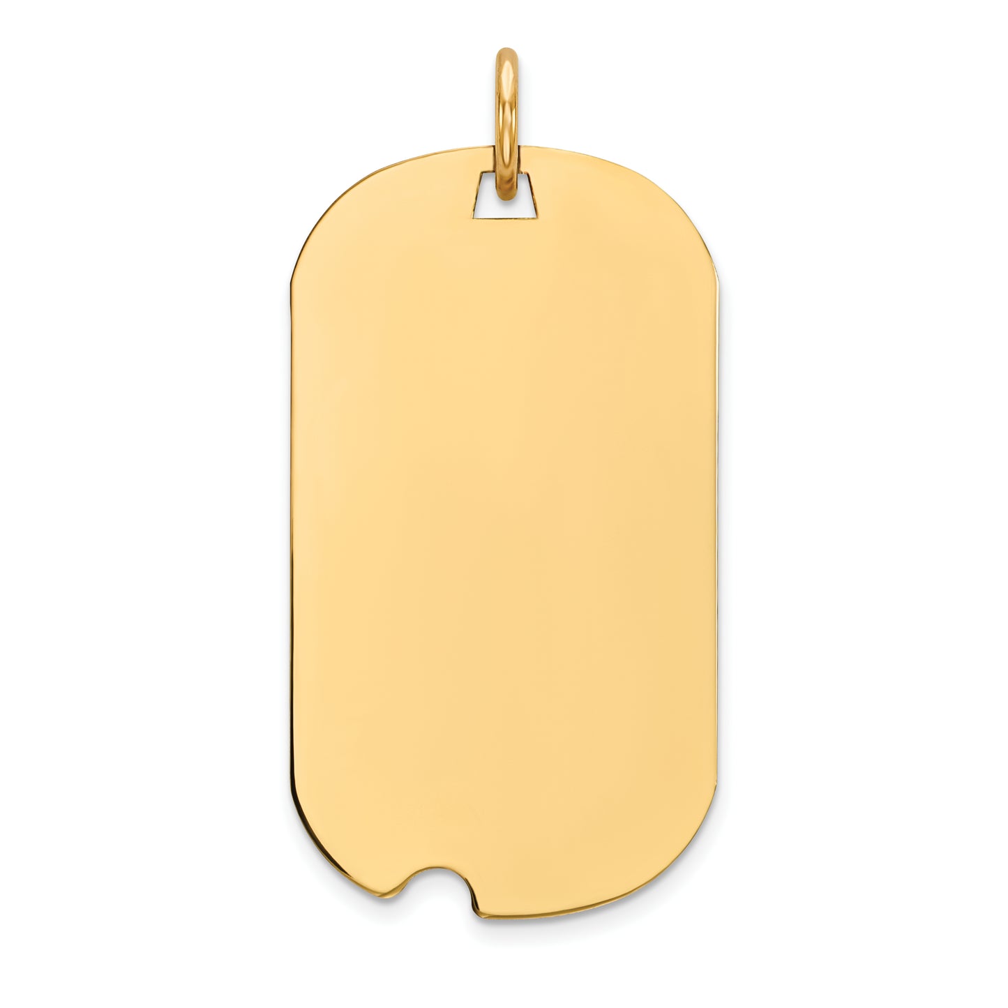 14k Yellow Gold 14k Plain .009 Gauge Engraveable Dog Tag w/Notch Disc Charm