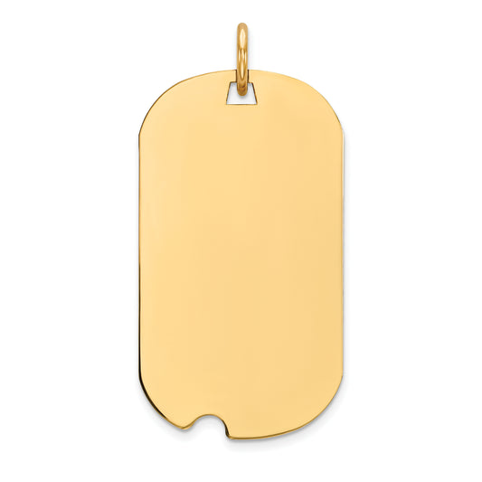 14k Yellow Gold 14k Plain .009 Gauge Engraveable Dog Tag w/Notch Disc Charm