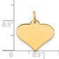 14k Yellow Gold 14k Plain .018 Gauge Engraveable Heart Disc Charm