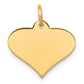 14k Yellow Gold 14k Plain .027 Gauge Engraveable Heart Disc Charm