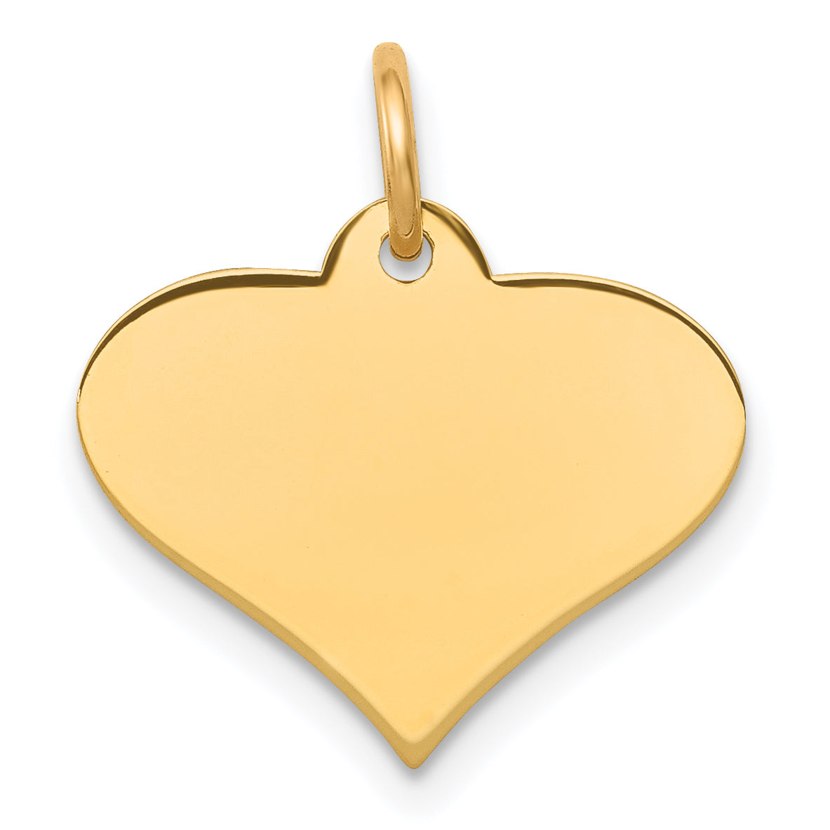 14k Yellow Gold 14k Plain .018 Gauge Engraveable Heart Disc Charm