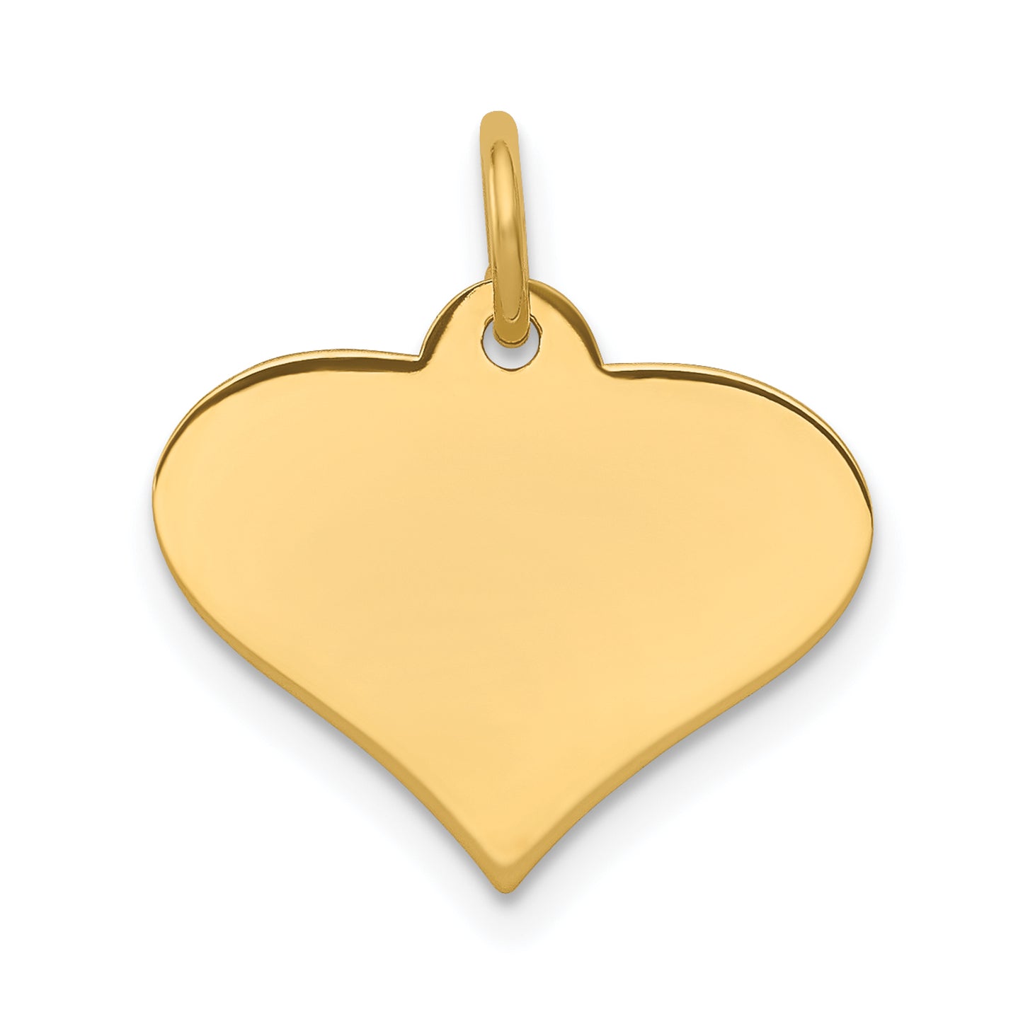 14k Yellow Gold 14k Plain .018 Gauge Engraveable Heart Disc Charm