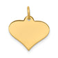 14k Yellow Gold 14k Plain .013 Gauge Engraveable Heart Disc Charm