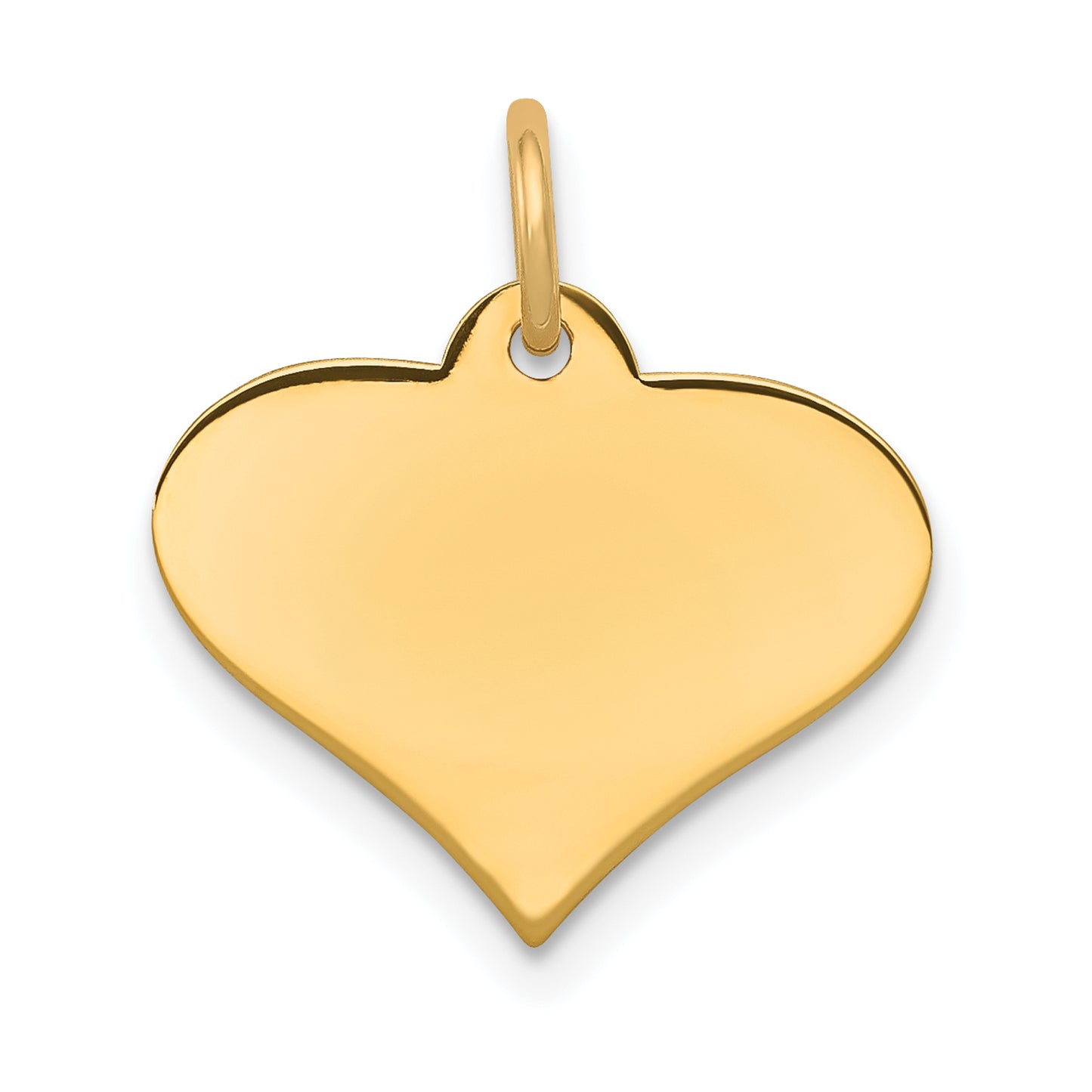 14k Yellow Gold 14k Plain .018 Gauge Engraveable Heart Disc Charm