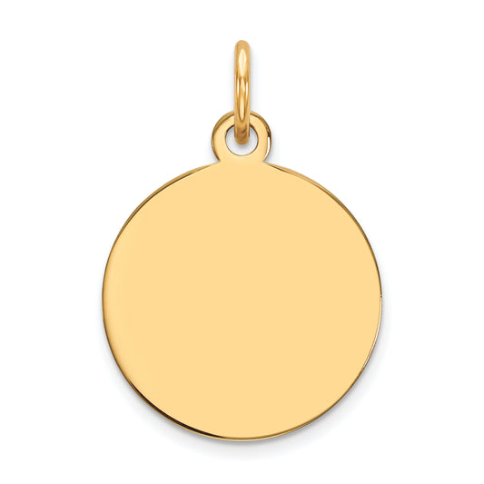 14k Yellow Gold 14k Plain .011 Gauge Circular Engravable Disc Charm