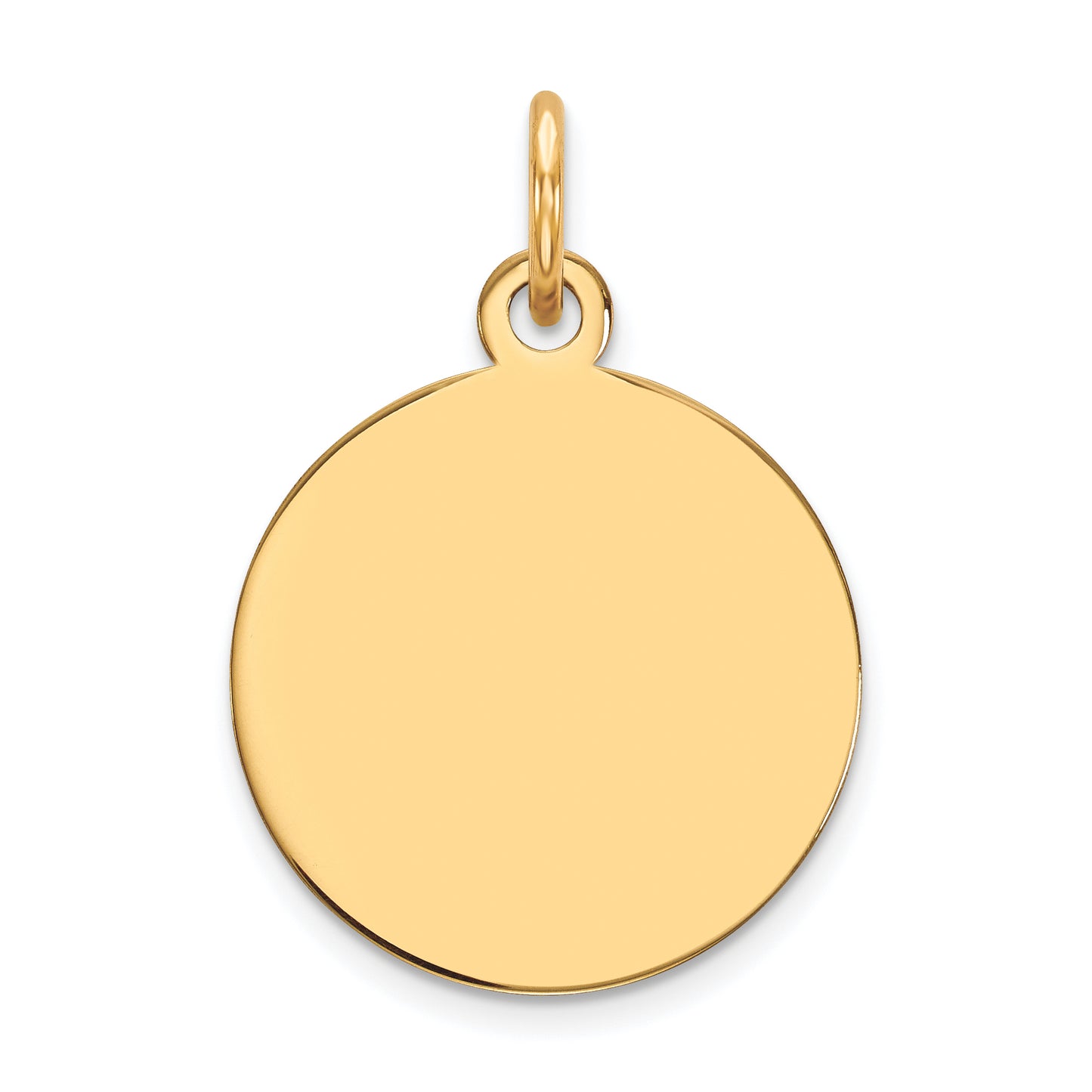 14k Yellow Gold 14k Plain .013 Gauge Circular Engravable Disc Charm