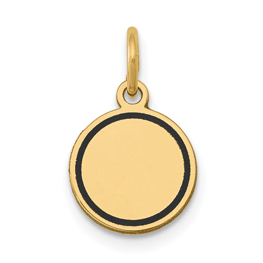 14k Yellow Gold 14k w/Enamel .027 Gauge Circular Engravable Disc Charm