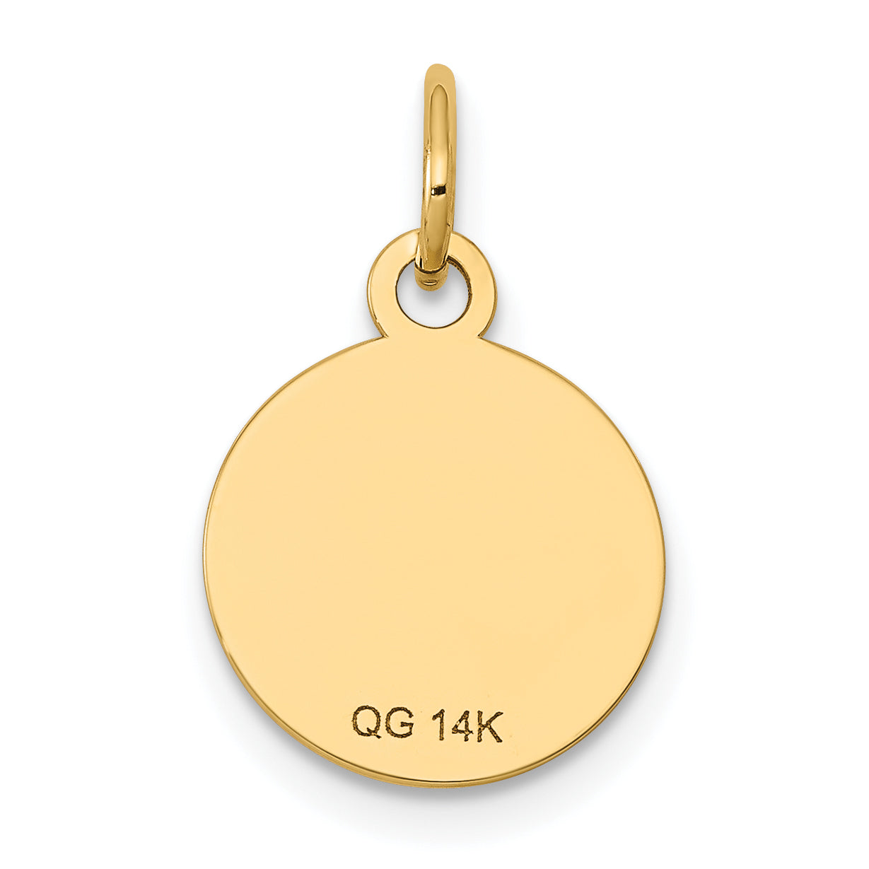 14k Yellow Gold 14k w/Enamel .027 Gauge Circular Engravable Disc Charm